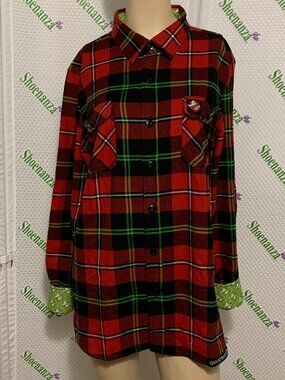 Middle Of Beyond Flannel Shirt Ghostbusters Ectomobile Ecto-1 Mooglie Mens 2XL